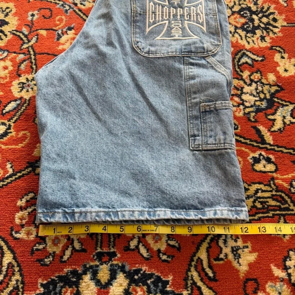 Wrangler West Coast Choppers Denim Carpenter Shorts Light Wash Mens 36